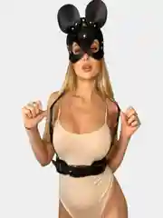 Кожаная БДСМ маска с ушками, 6 вариантов