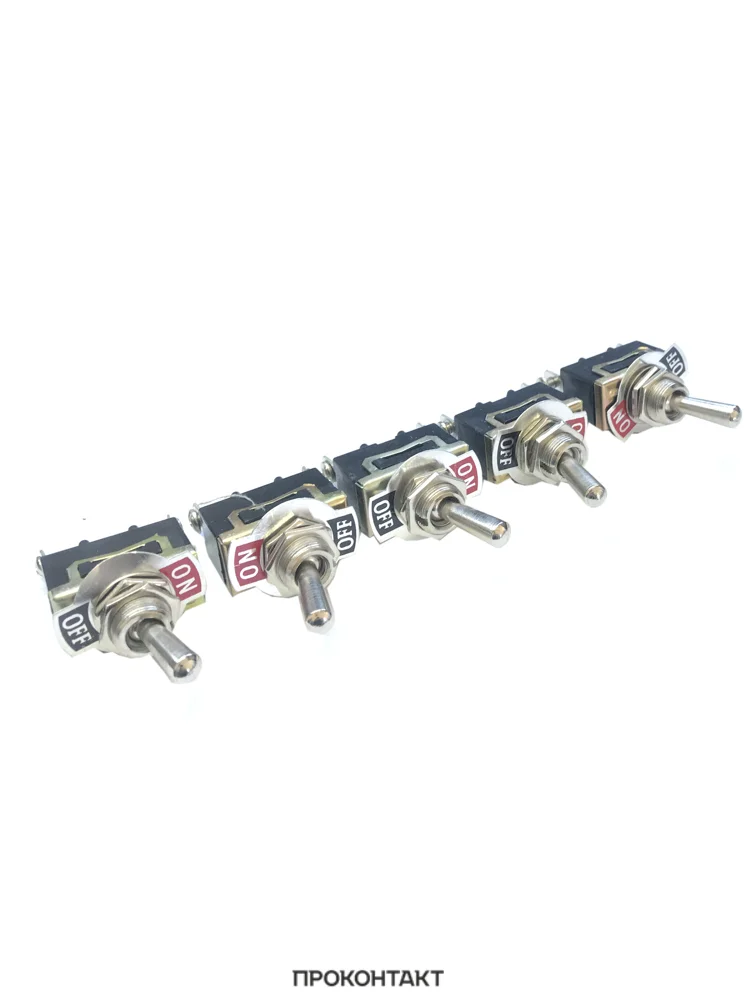 5 штук, тумблер KN3-101A, on-off вкл-выкл, 15A, 250VAC, 2 контакта