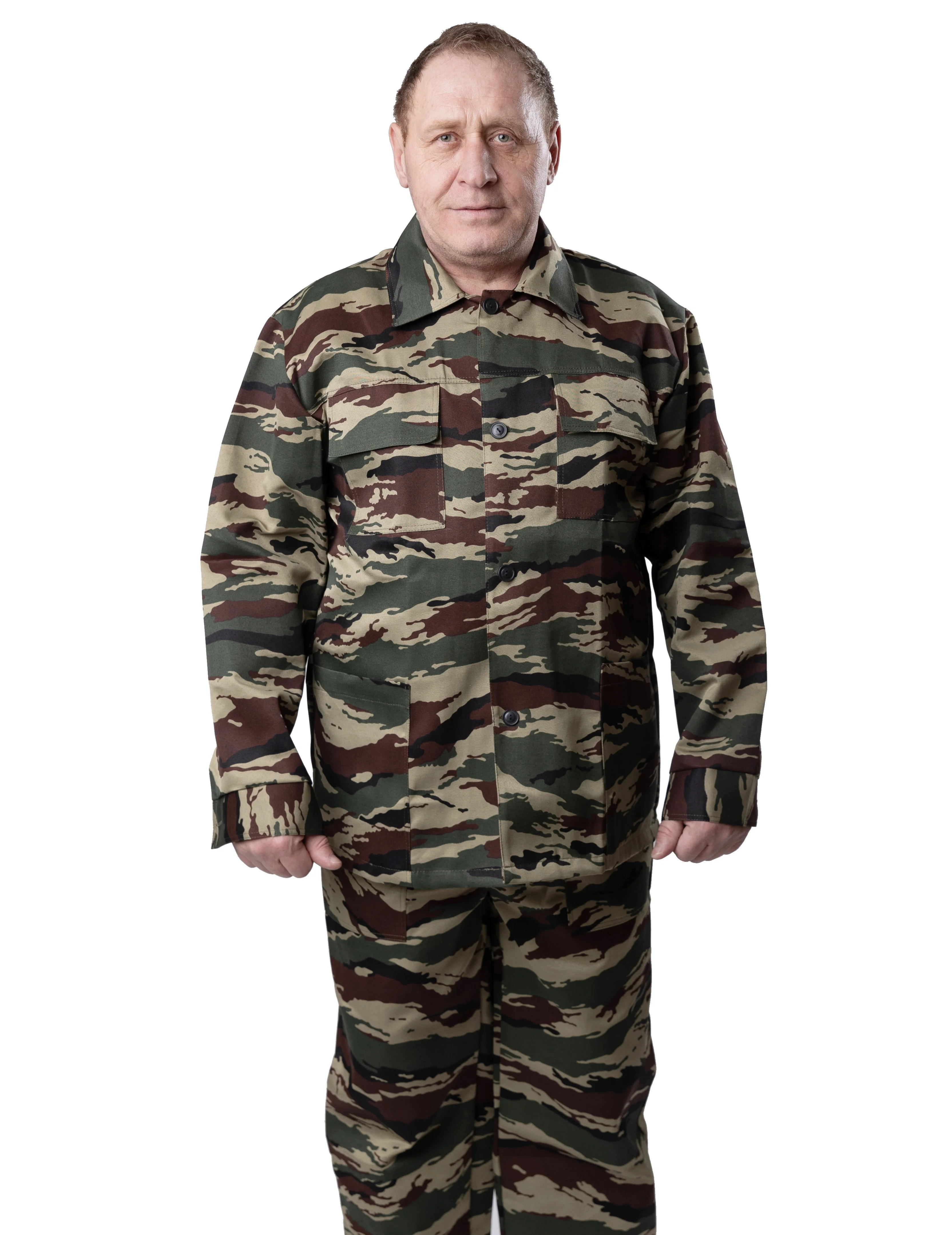 Лесной зеленый камуфляжный костюм