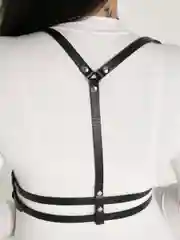 Портупея кожанная женская черная БДСМ