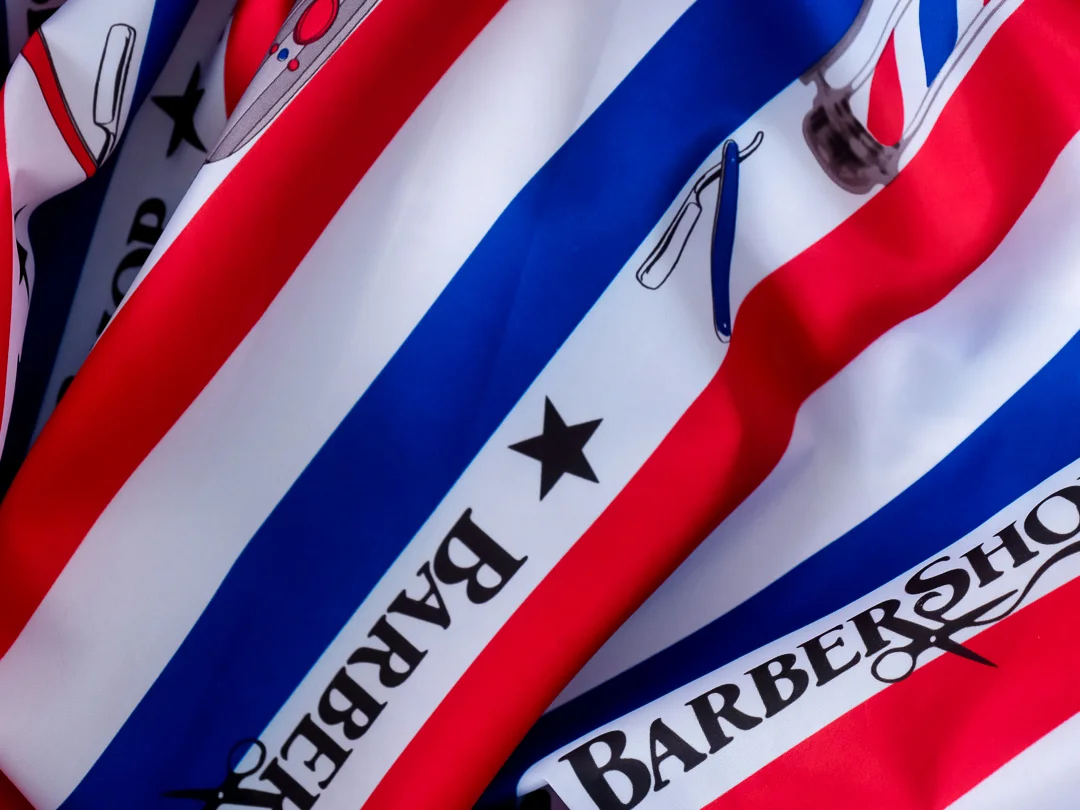 Пеньюар парикмахерский для стрижки волос, накидка для окрашивания BarberShop на кнопках