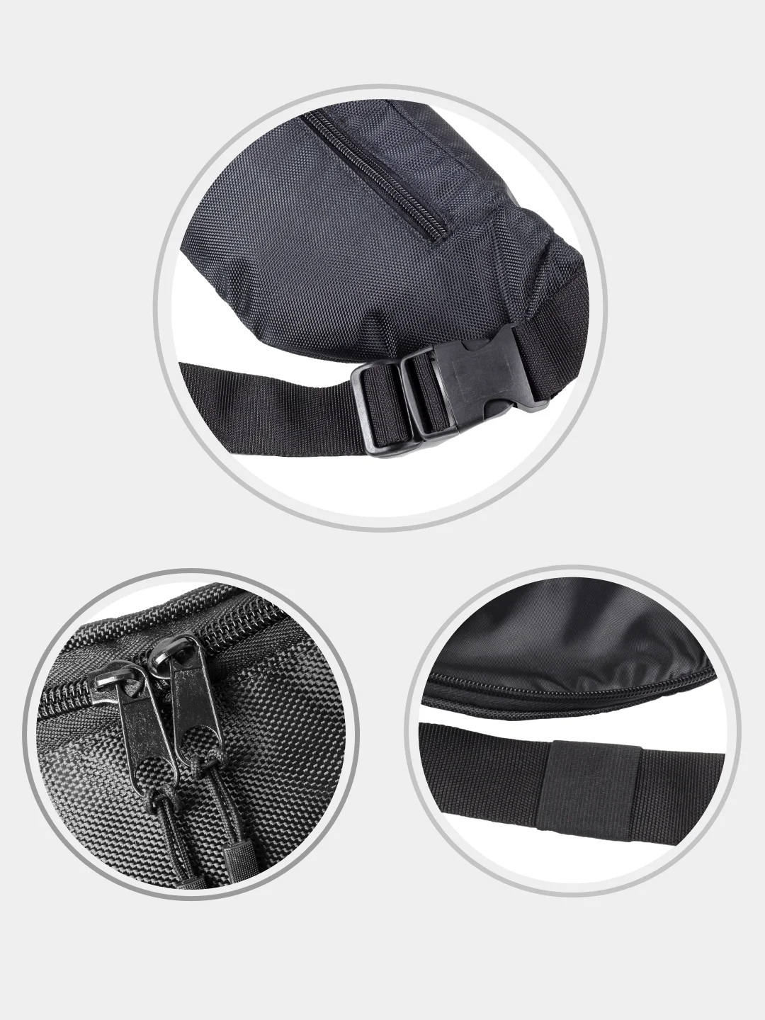 Черный сумка Поясная Kleymo Bananka Slim pattern, черная