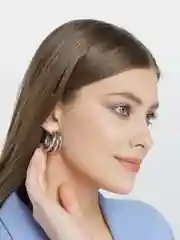 Серебряный женские массивные серьги кольца