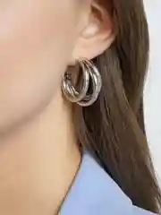 Серебряный женские массивные серьги кольца