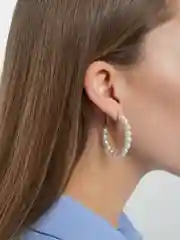 Бежевый серьги женские кольца/гвоздики/подвески