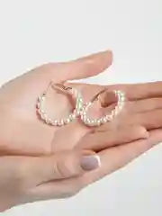 Бежевый серьги женские кольца/гвоздики/подвески