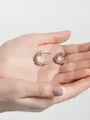Коралловый меланж серьги женские кольца/гвоздики/подвески
