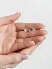 Багровый серьги, каффы, цвет золотой
