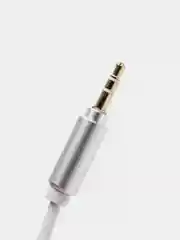 Белый аудио кабель AUX WALKER WCA - 245, с металлическими разъемами