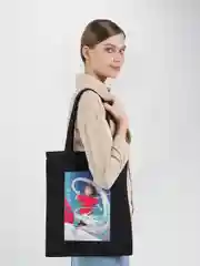 Черный шоппер сумка аниме "Хаяо Миядзаки"
