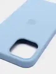 Небесно-голубой чехол Silicone Case для iPhone 12, 12 Pro с открытым низом