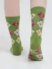 Зеленый носки женские, высокие