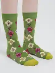 Зеленый носки женские, высокие