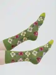Зеленый носки женские, высокие
