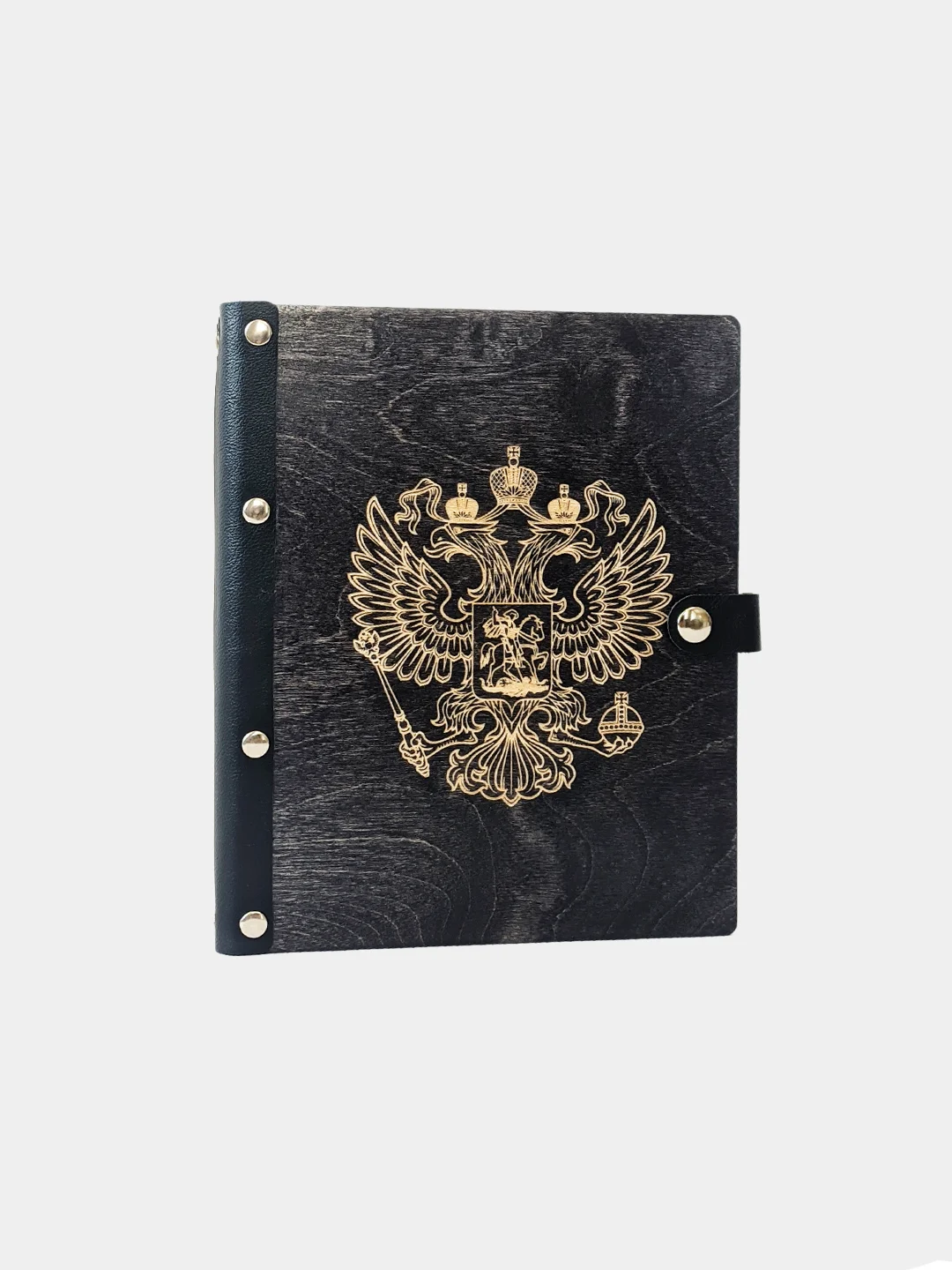Ежедневник с гравировкой, деревянный, недатированный, на кольцах, сменный блок, 70 листов