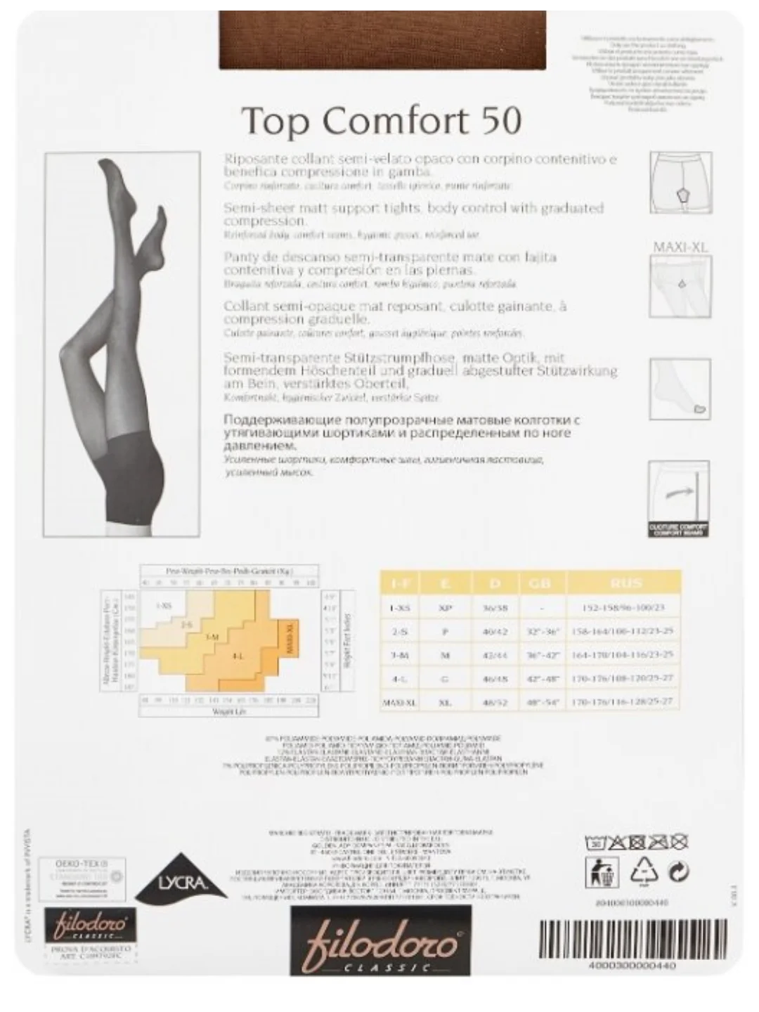 Колготки женские Top Comfort 50 (моделирующие шортики, матовые)