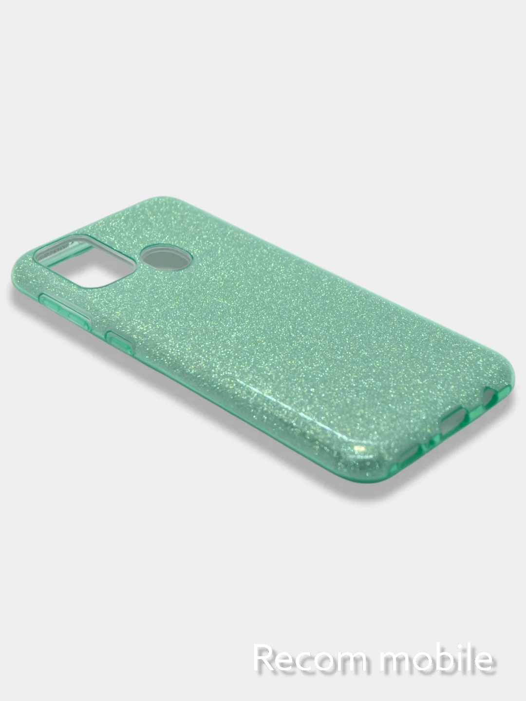 Бирюзовый чехол блестящий Samsung Galaxy M20, M21, M30s, M31, M51 накладка c блёстками