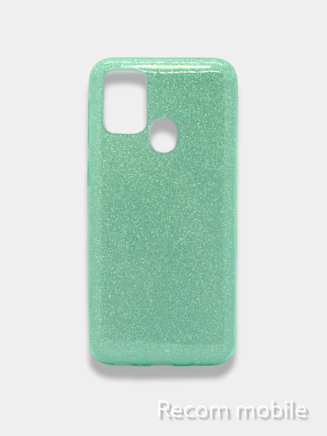 Бирюзовый чехол блестящий Samsung Galaxy M20, M21, M30s, M31, M51 накладка c блёстками