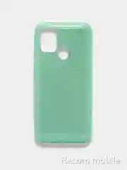 Бирюзовый чехол блестящий Samsung Galaxy M20, M21, M30s, M31, M51 накладка c блёстками