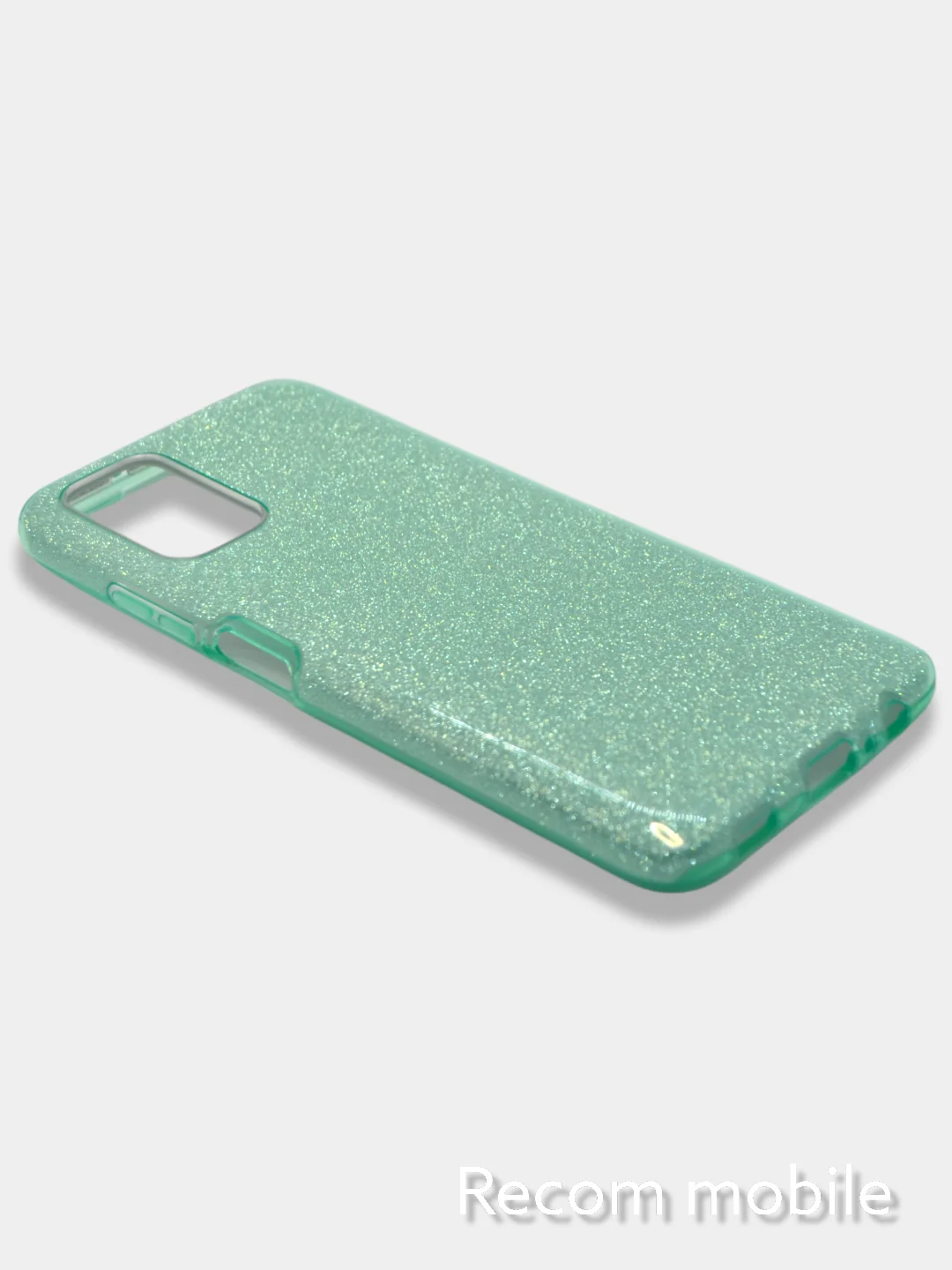 Бирюзовый чехол блестящий Samsung Galaxy M20, M21, M30s, M31, M51 накладка c блёстками