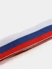 Белый лента (ланъярд) триколор с металлическим карабином для медали, бейджа, пропусков, 80 см