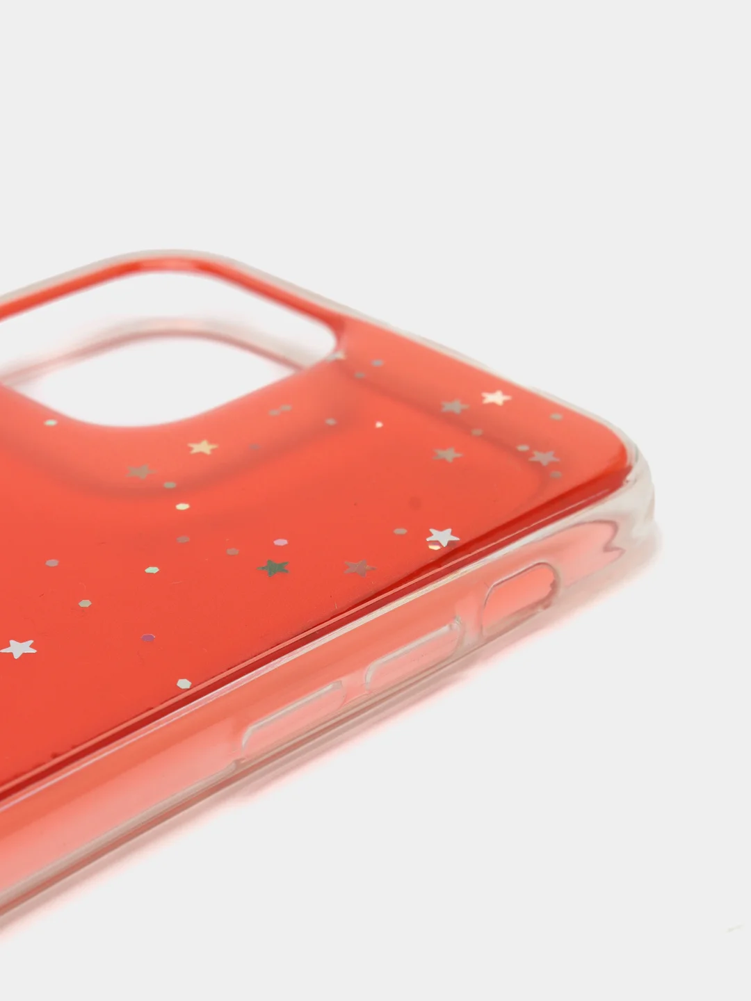 Красный чехол пластиковый iPhone 11 Pro, 11 Pro Max, с блестками