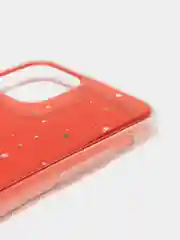 Красный чехол пластиковый iPhone 11 Pro, 11 Pro Max, с блестками