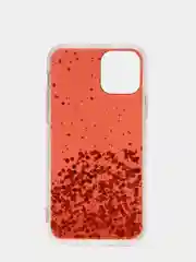 Красный чехол пластиковый iPhone 11 Pro, 11 Pro Max, с блестками