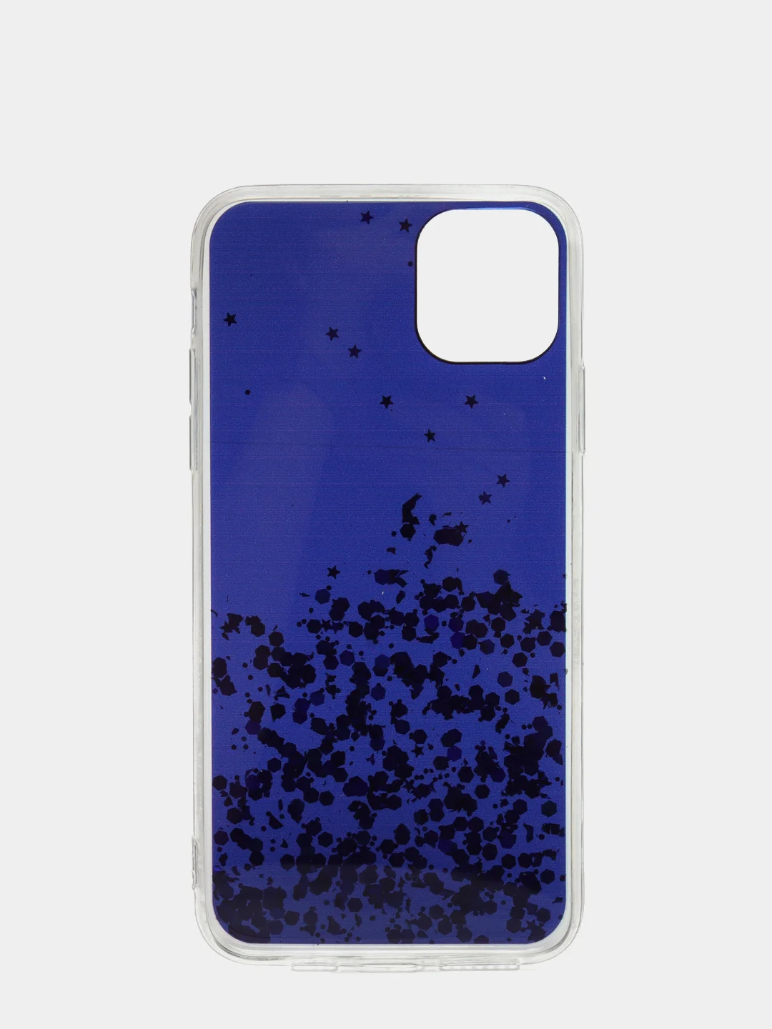 Индиго чехол пластиковый iPhone 11 Pro, 11 Pro Max, с блестками