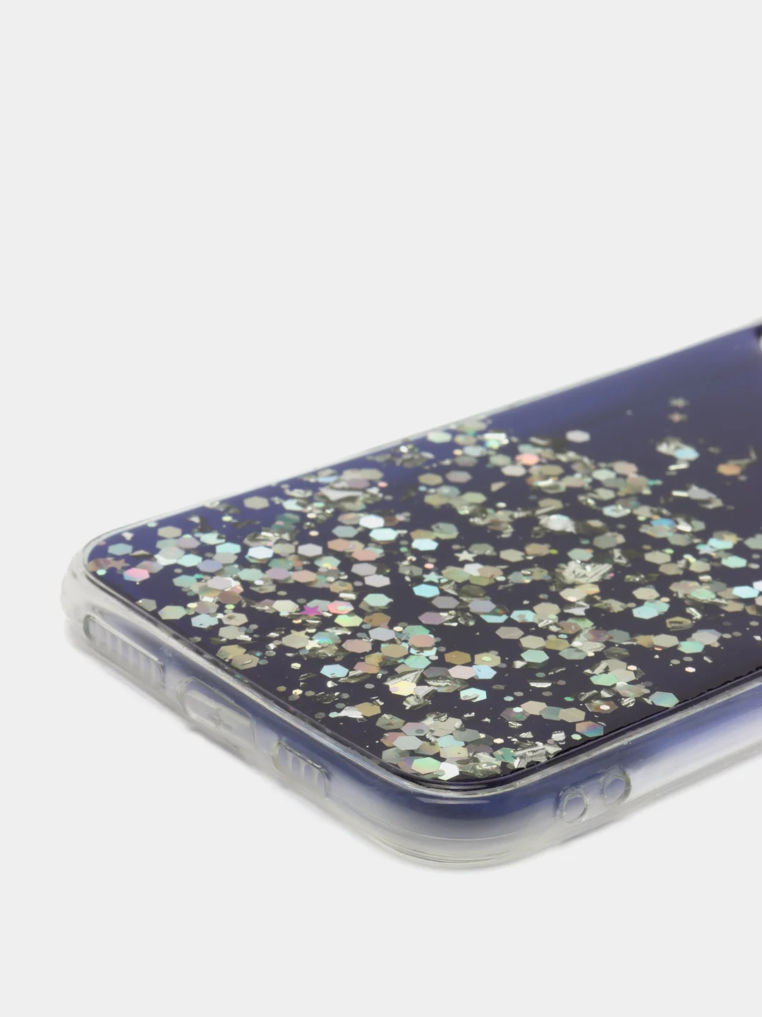 Индиго чехол пластиковый iPhone 11 Pro, 11 Pro Max, с блестками