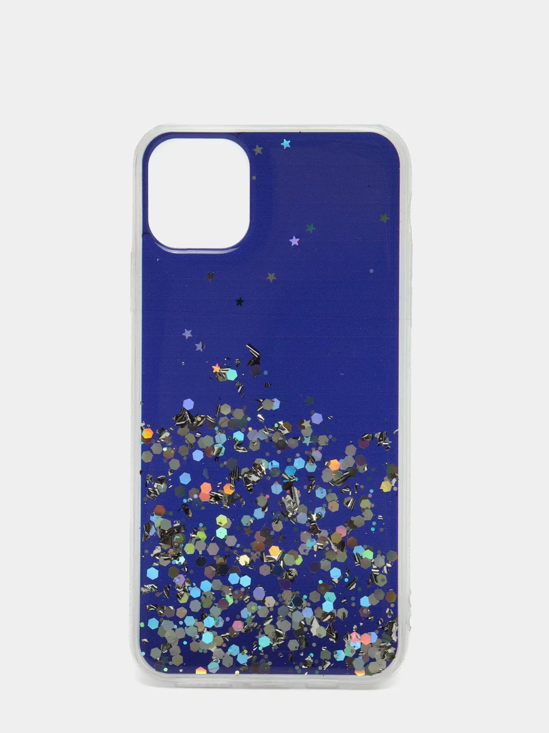 Индиго чехол пластиковый iPhone 11 Pro, 11 Pro Max, с блестками