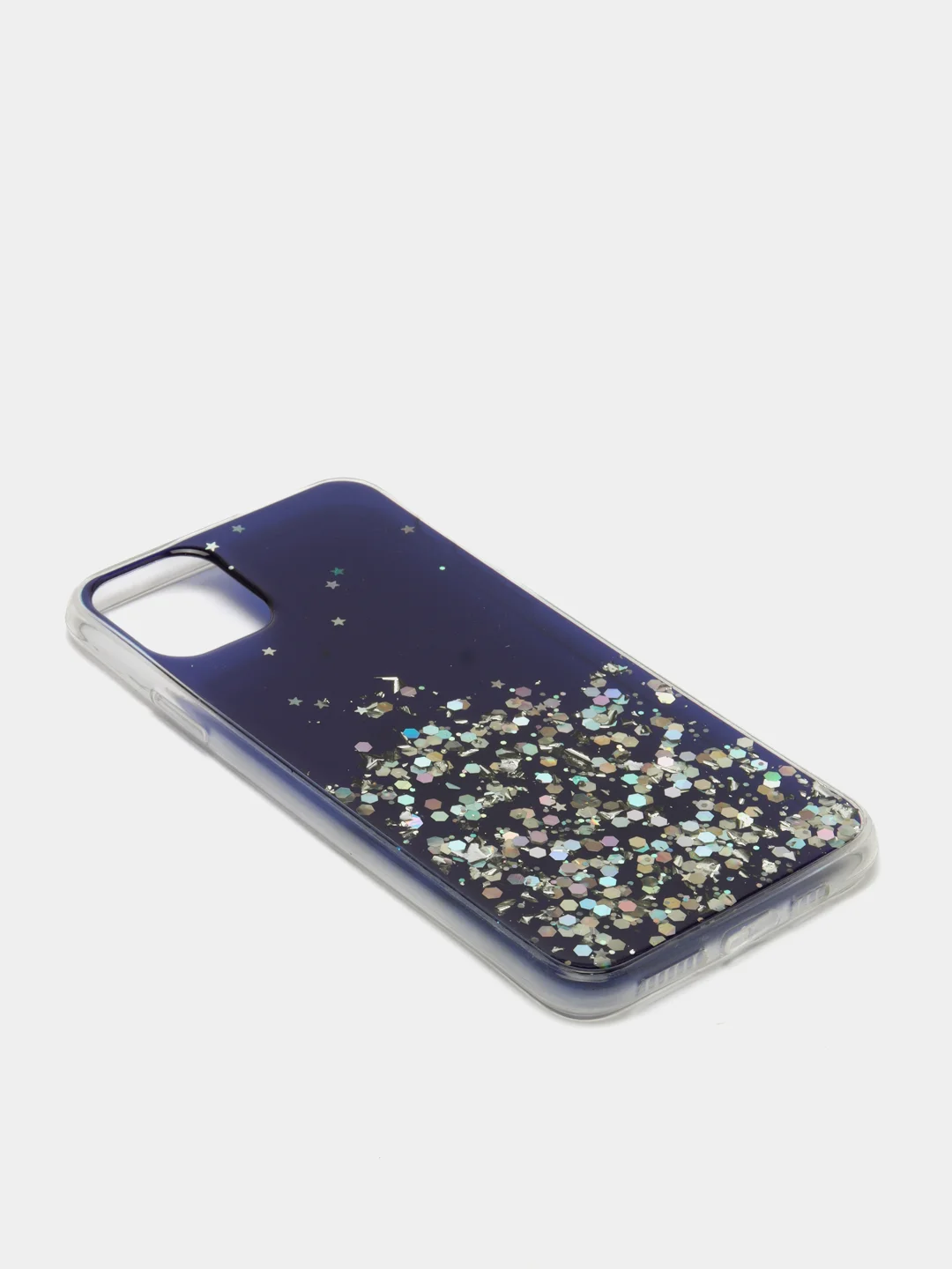Индиго чехол пластиковый iPhone 11 Pro, 11 Pro Max, с блестками