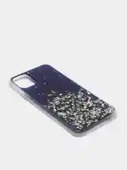 Индиго чехол пластиковый iPhone 11 Pro, 11 Pro Max, с блестками