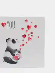 Розовый открытка мини "Love", 8 х 8 см, к подарку