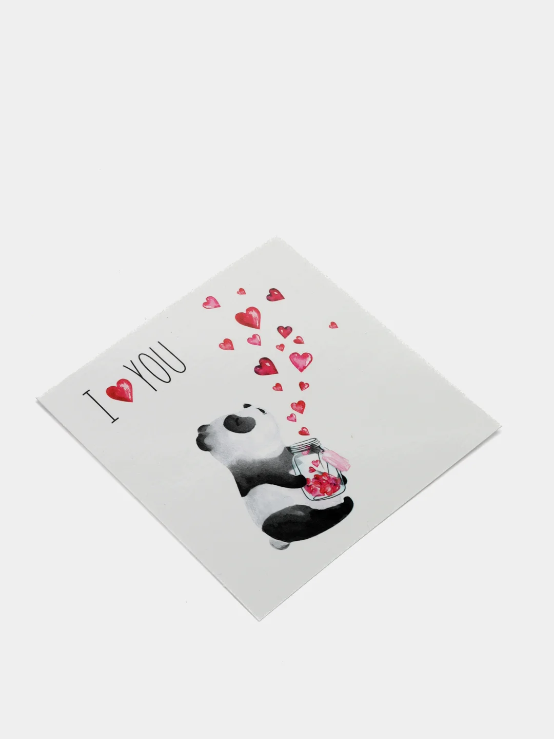 Розовый открытка мини "Love", 8 х 8 см, к подарку