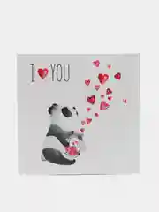 Розовый открытка мини "Love", 8 х 8 см, к подарку