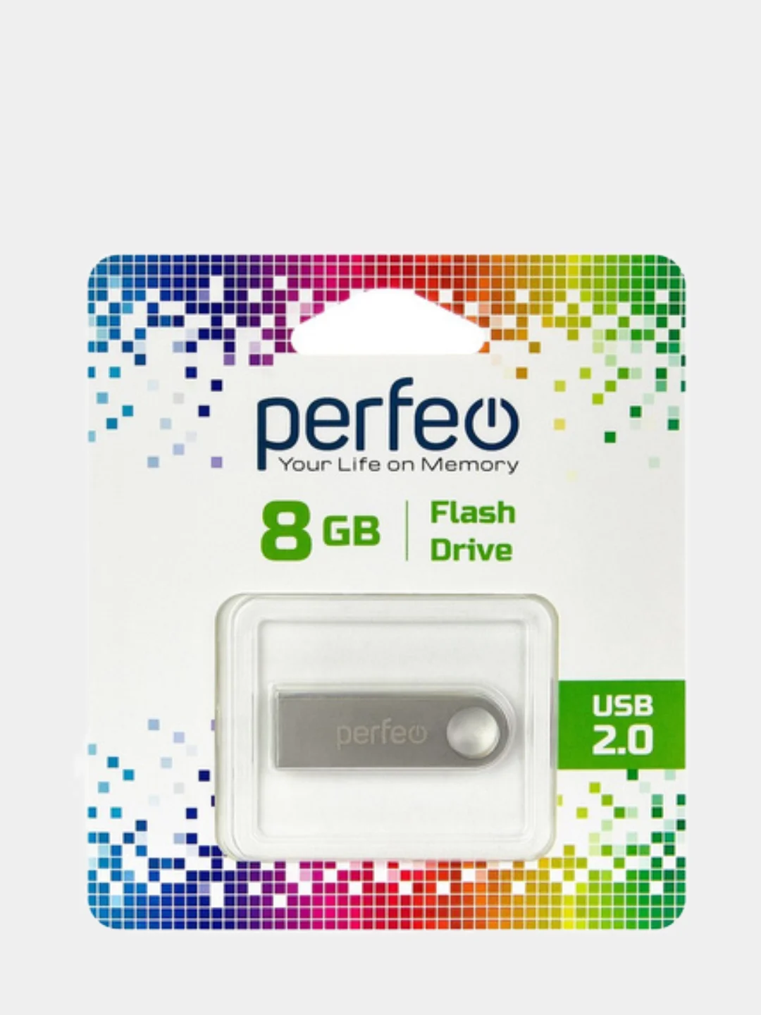 Серебряный флешка металлическая USB флеш накопитель Perfeo Metal Series