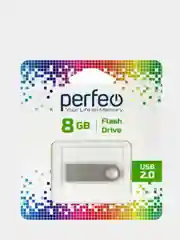 Серебряный флешка металлическая USB флеш накопитель Perfeo Metal Series