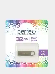 Серый меланж флешка металлическая USB флеш накопитель Perfeo Metal Series