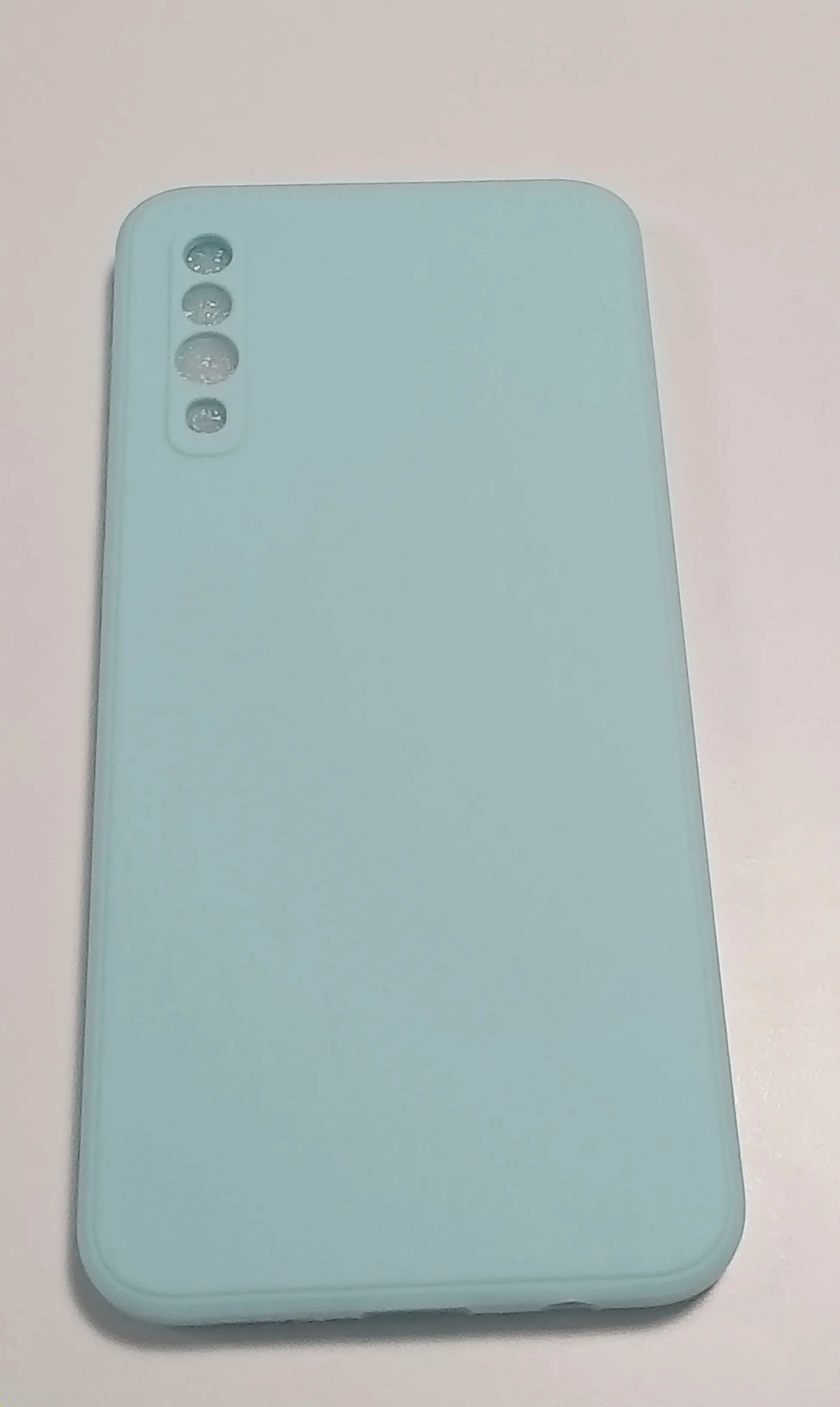 Голубой чехол с защитой камеры и бархатом внутри для SAMSUNG A50, A30S