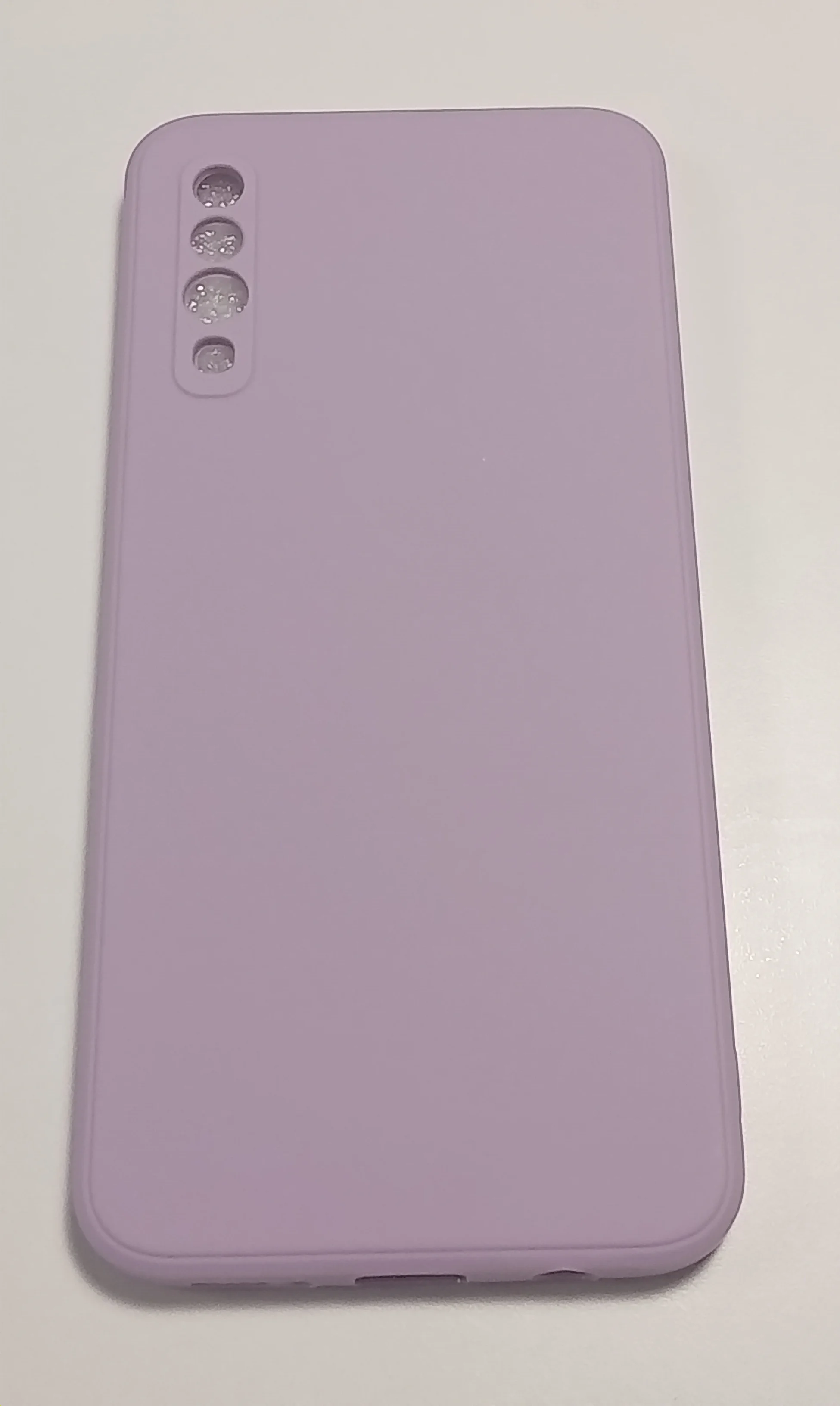 Сиреневый чехол с защитой камеры и бархатом внутри для SAMSUNG A50, A30S