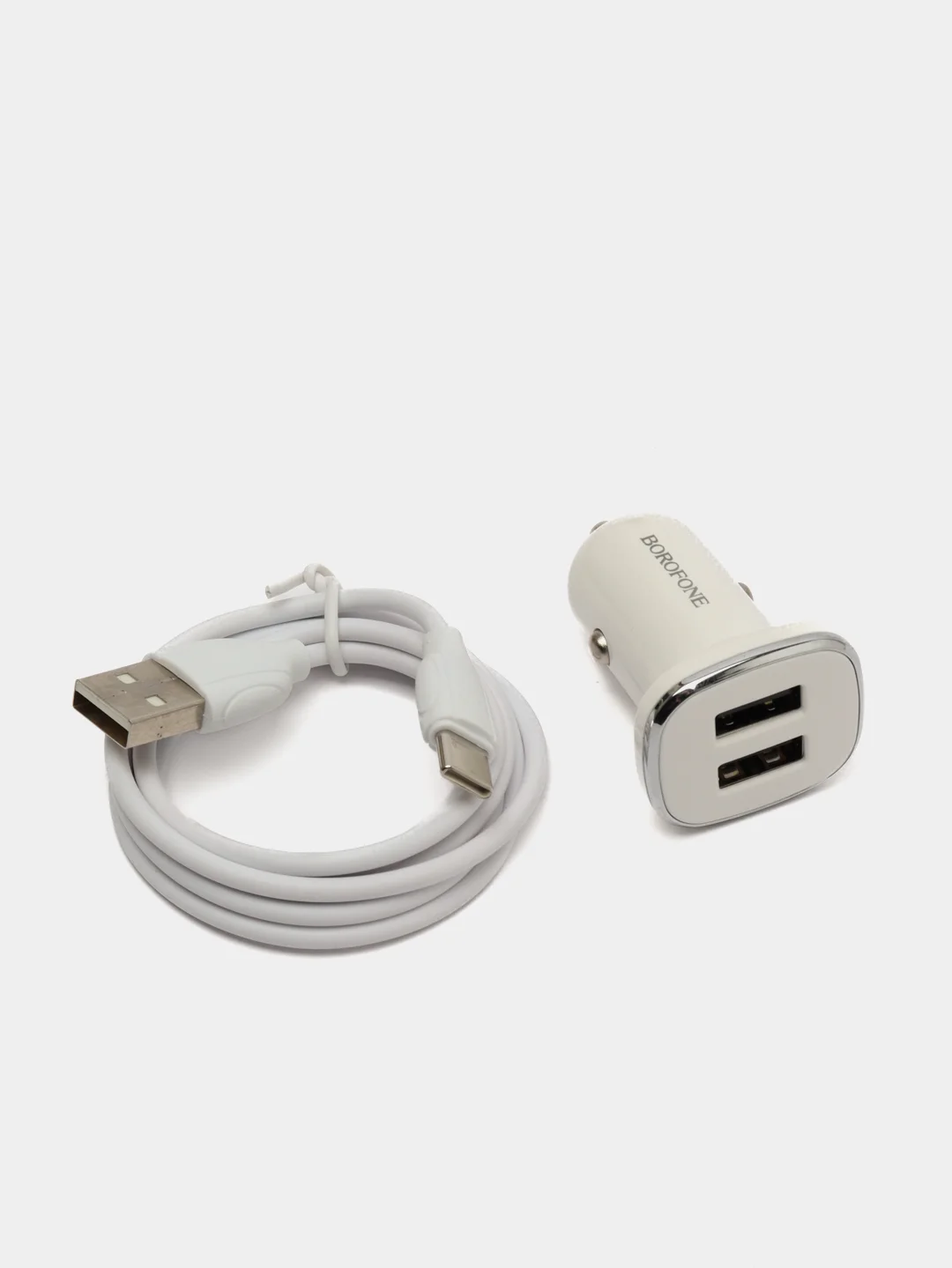 Автомобильное зарядное устройство Borofone BZ12 2хUSB до 2.4А кабель Type-C, для Android
