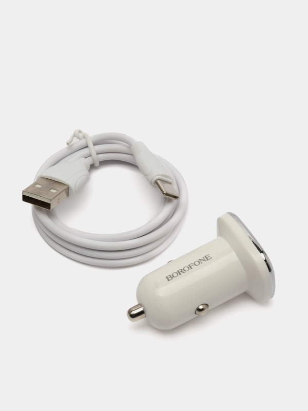 Автомобильное зарядное устройство Borofone BZ12 2хUSB до 2.4А кабель Type-C, для Android