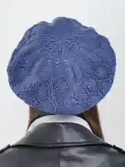 Индиго берет женский вязаный "Ева", ажурный