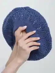 Индиго берет женский вязаный "Ева", ажурный