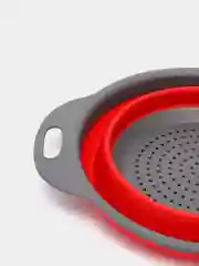 Красный складной силиконовый дуршлаг