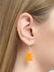 Оранжевый серьги Мишка Гамми (мармеладные мишки)