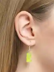 Зеленый серьги Мишка Гамми (мармеладные мишки)