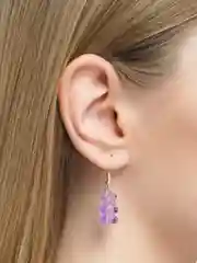 Фиолетовый серьги Мишка Гамми (мармеладные мишки)