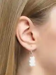 Белый серьги Мишка Гамми (мармеладные мишки)